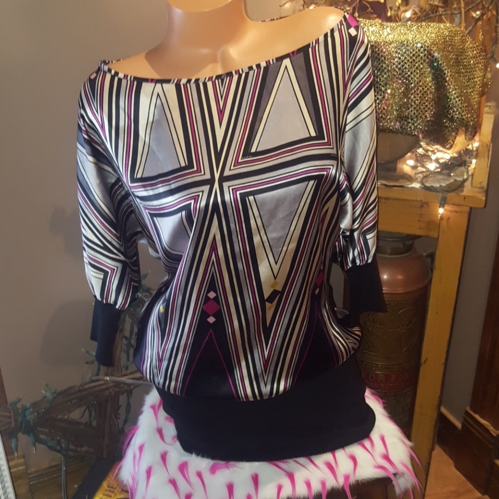 Bebe logo silk dolman dress XS